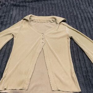 Lime green Ribbed Long Sleeve Top